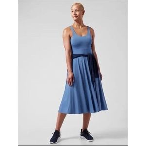 Athleta Santorini Midi Dress Cottage Blue size Small
